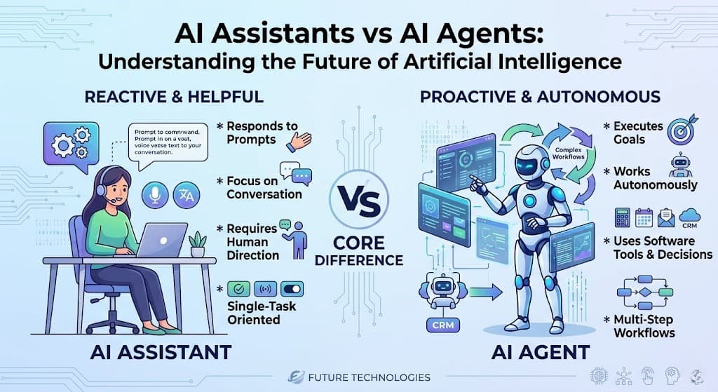 AI Assistants vs AI Agents: Understanding the Future of Artificial Intelligence