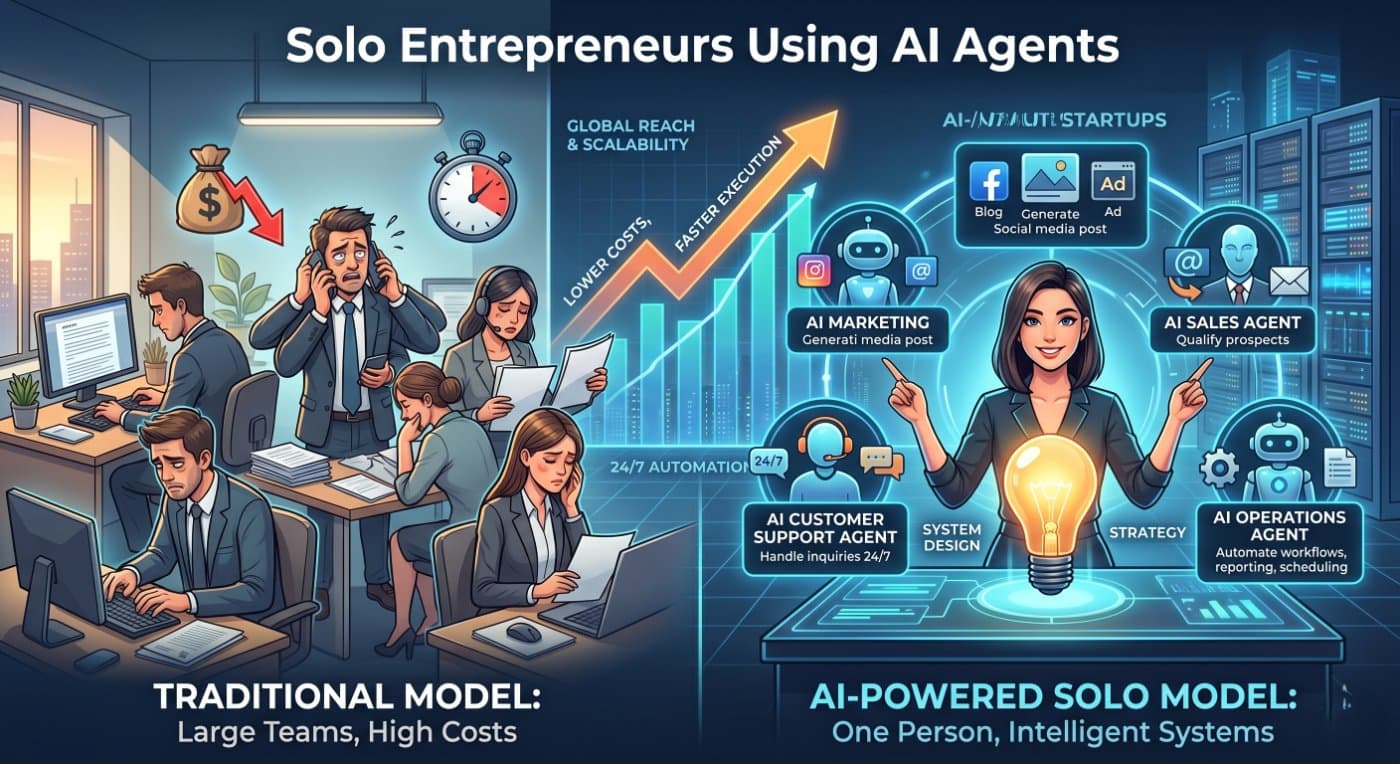 Solo Entrepreneurs Using AI Agents: How One Person Can Build a Powerful AI-Driven Business